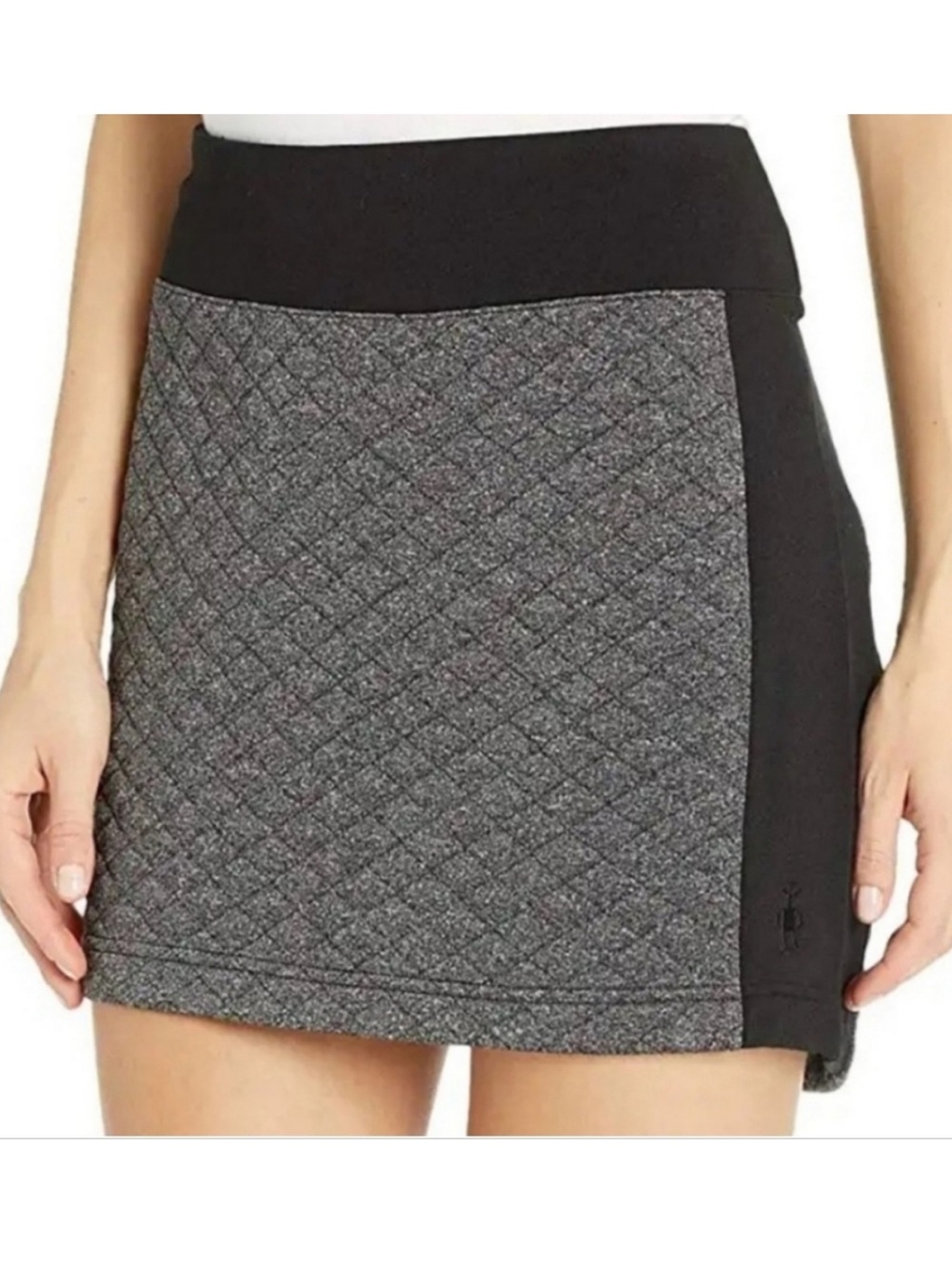 NWT Smartwool Women's Diamond Peak Quilted Mini Skirt Black Heather Medium $80